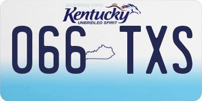 KY license plate 066TXS