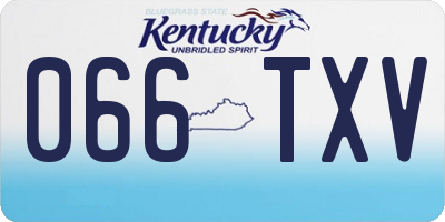 KY license plate 066TXV
