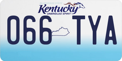 KY license plate 066TYA