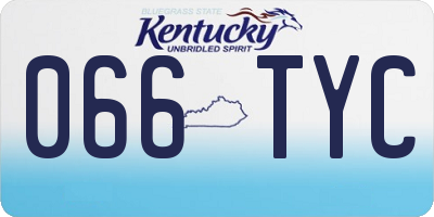KY license plate 066TYC