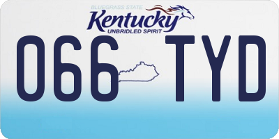 KY license plate 066TYD