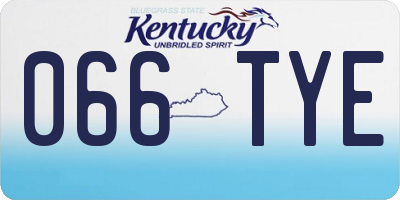 KY license plate 066TYE