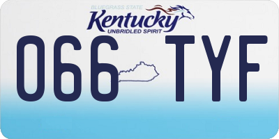 KY license plate 066TYF