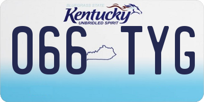 KY license plate 066TYG