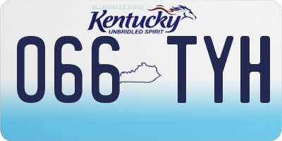 KY license plate 066TYH