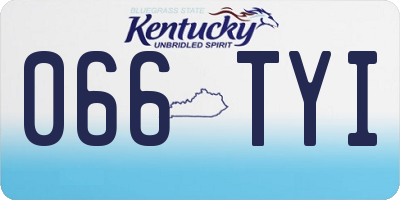 KY license plate 066TYI