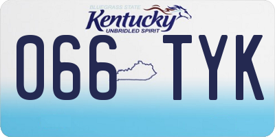 KY license plate 066TYK