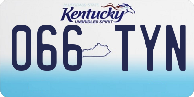 KY license plate 066TYN