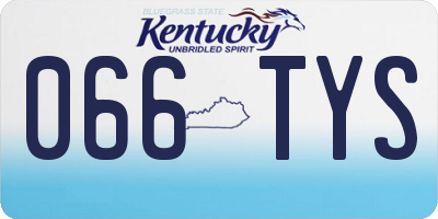 KY license plate 066TYS