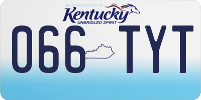 KY license plate 066TYT