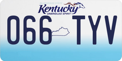 KY license plate 066TYV
