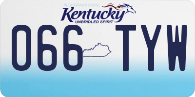 KY license plate 066TYW