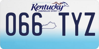 KY license plate 066TYZ