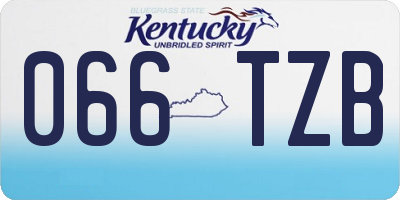 KY license plate 066TZB