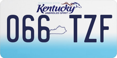 KY license plate 066TZF