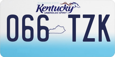 KY license plate 066TZK