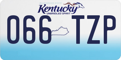 KY license plate 066TZP