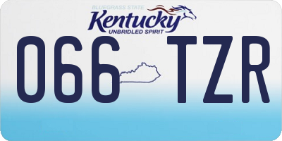 KY license plate 066TZR