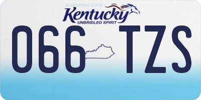 KY license plate 066TZS