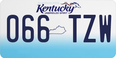 KY license plate 066TZW