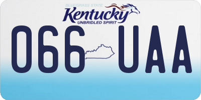 KY license plate 066UAA