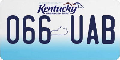 KY license plate 066UAB
