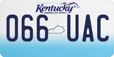 KY license plate 066UAC