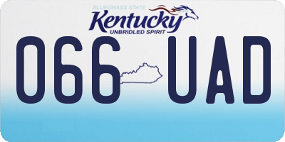 KY license plate 066UAD