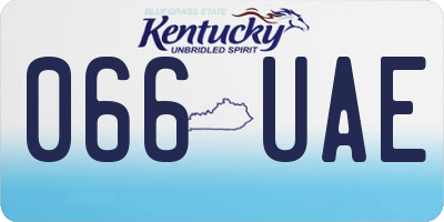 KY license plate 066UAE