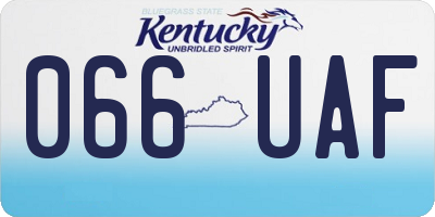 KY license plate 066UAF