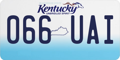 KY license plate 066UAI