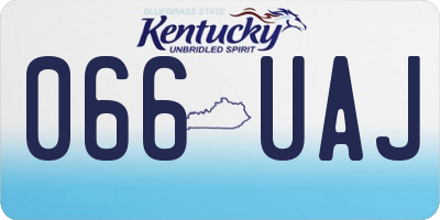 KY license plate 066UAJ