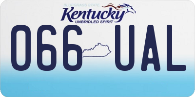 KY license plate 066UAL