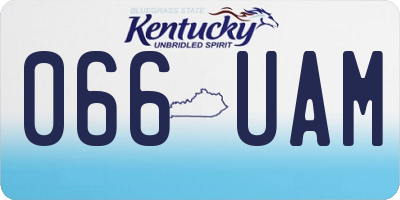 KY license plate 066UAM