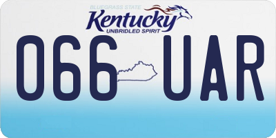 KY license plate 066UAR