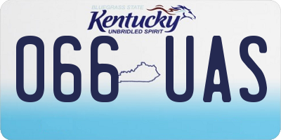 KY license plate 066UAS