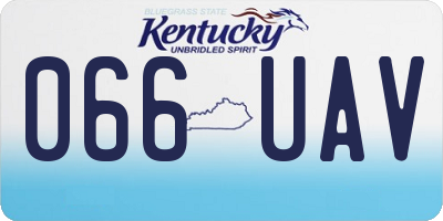 KY license plate 066UAV