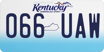 KY license plate 066UAW