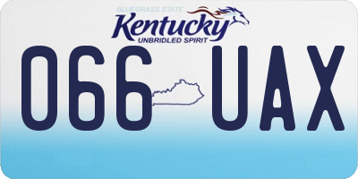 KY license plate 066UAX