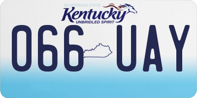 KY license plate 066UAY
