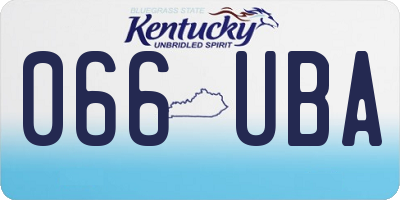 KY license plate 066UBA