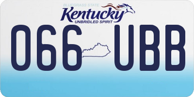 KY license plate 066UBB