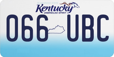KY license plate 066UBC