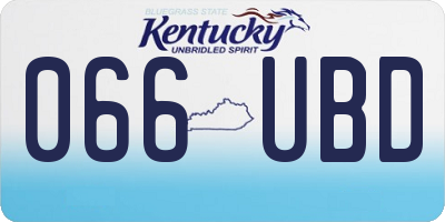 KY license plate 066UBD