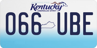 KY license plate 066UBE