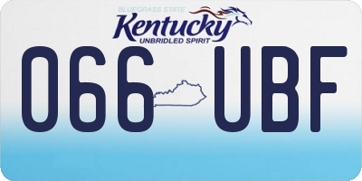 KY license plate 066UBF