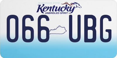 KY license plate 066UBG