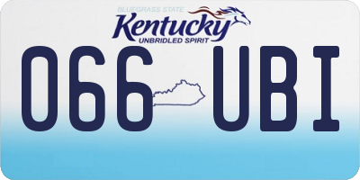 KY license plate 066UBI