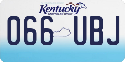 KY license plate 066UBJ