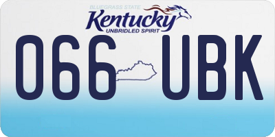 KY license plate 066UBK